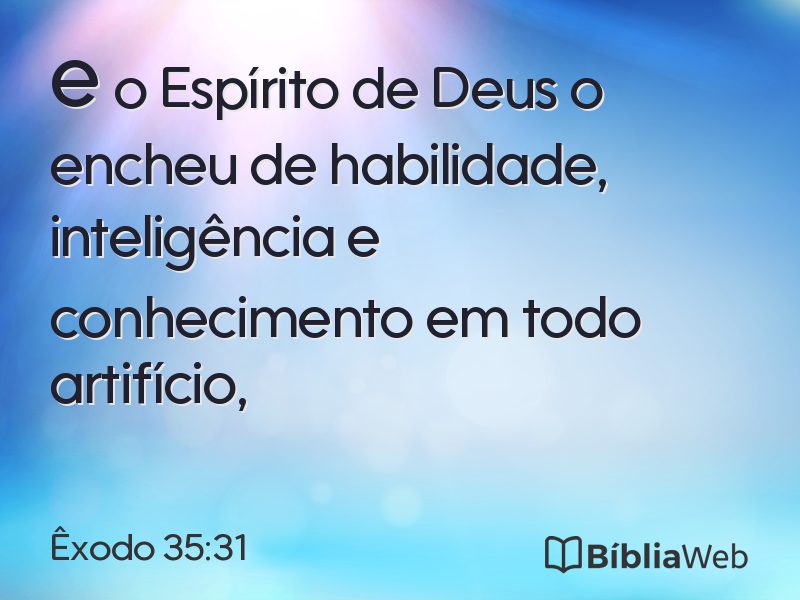 Êxodo 35:31 em imagem para compartilhar
