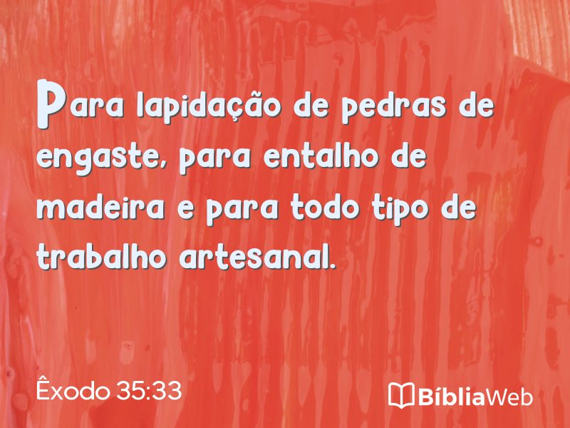 Êxodo 35:33 em imagem para compartilhar