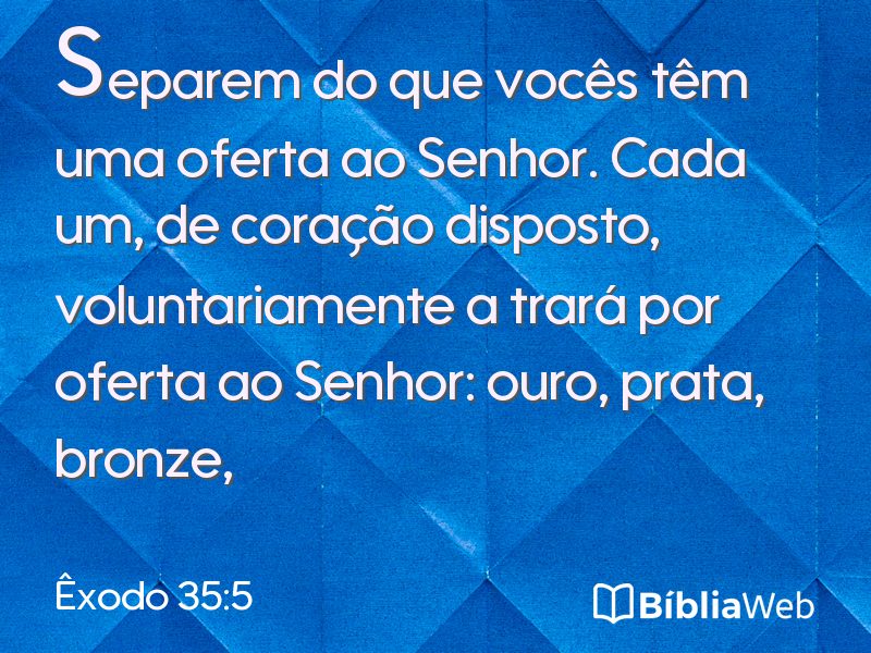 Êxodo 35:5 em imagem para compartilhar
