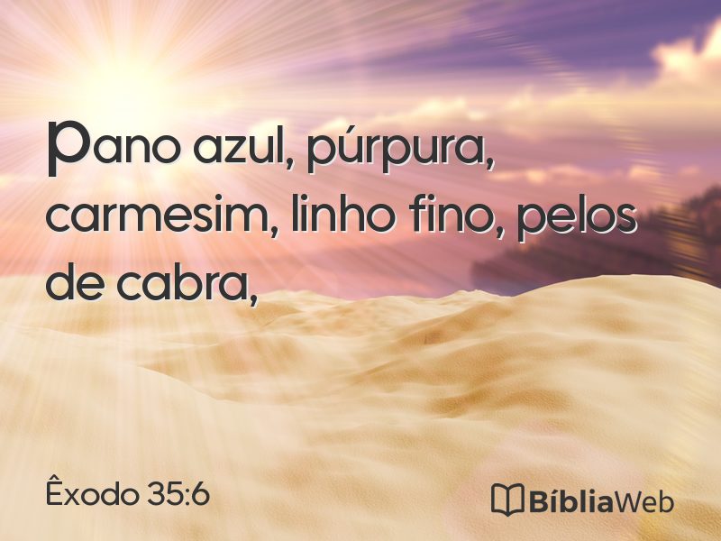 Êxodo 35:6 em imagem para compartilhar