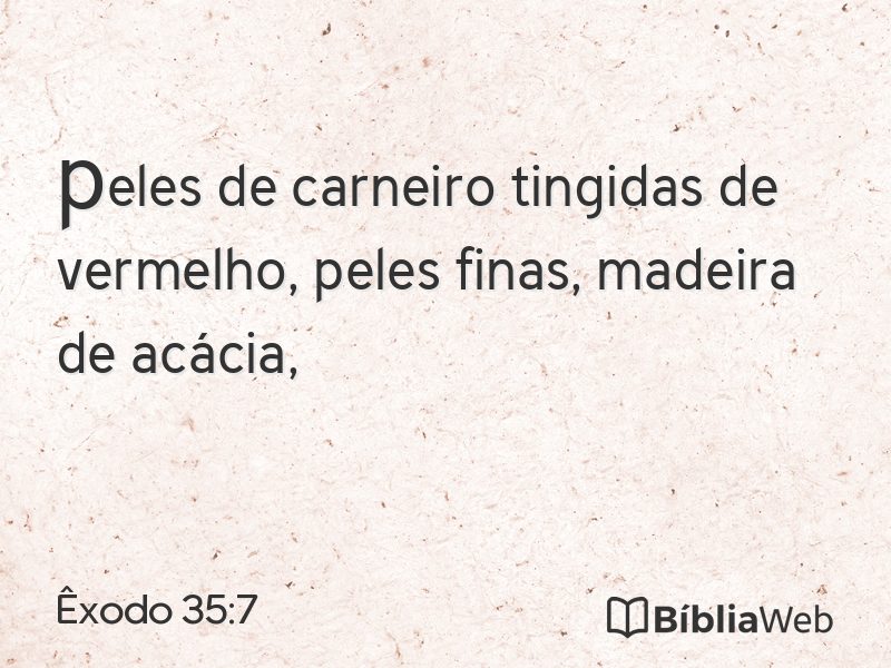 Êxodo 35:7 em imagem para compartilhar