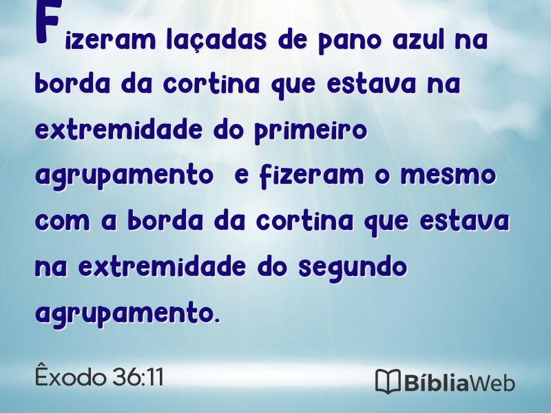 Êxodo 36:11 em imagem para compartilhar