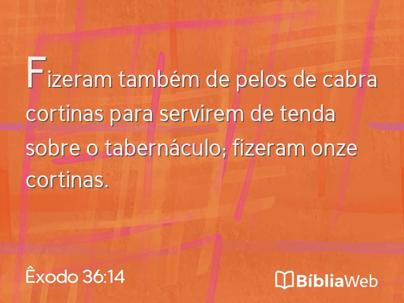 Êxodo 36:14 em imagem para compartilhar