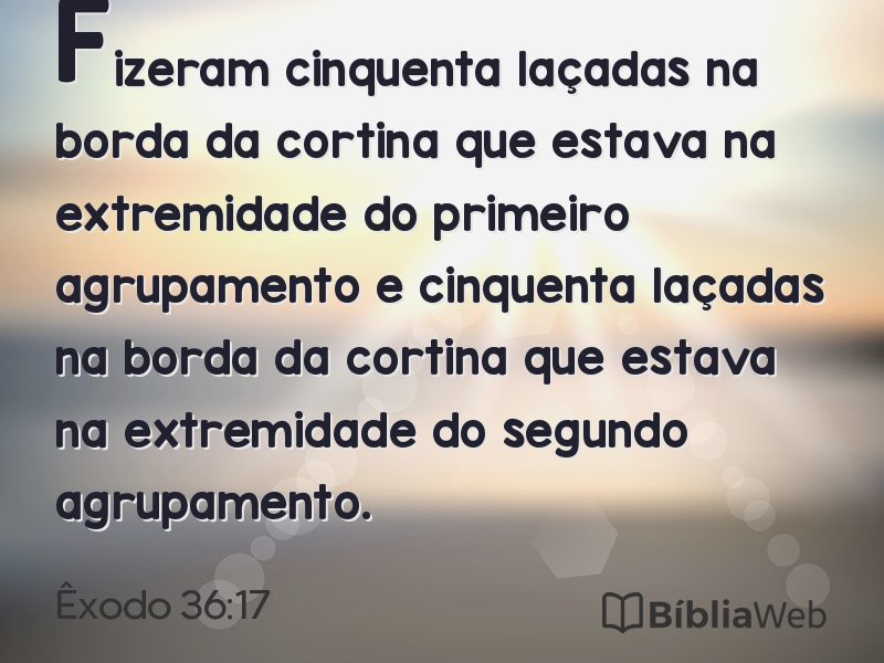 Êxodo 36:17 em imagem para compartilhar