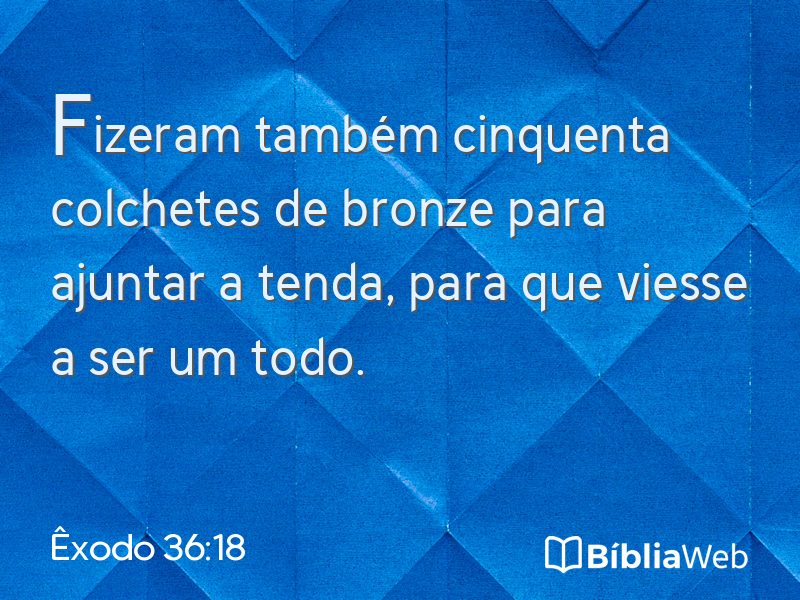 Êxodo 36:18 em imagem para compartilhar