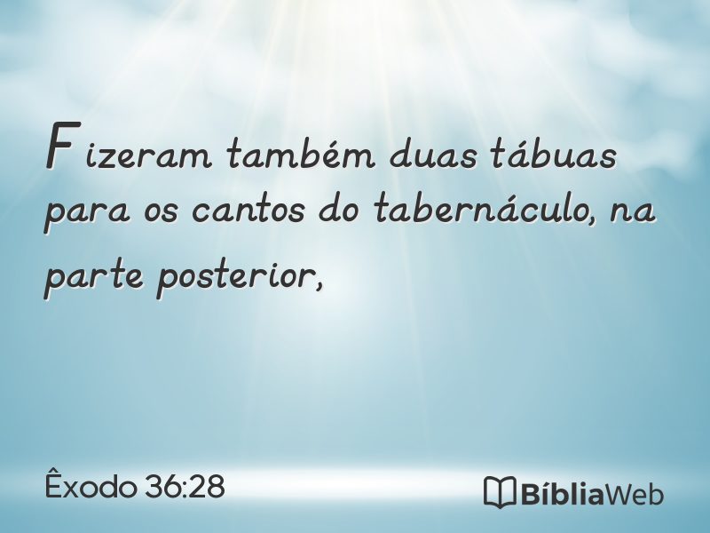 Êxodo 36:28 em imagem para compartilhar