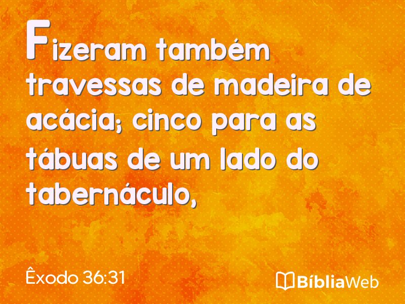 Êxodo 36:31 em imagem para compartilhar