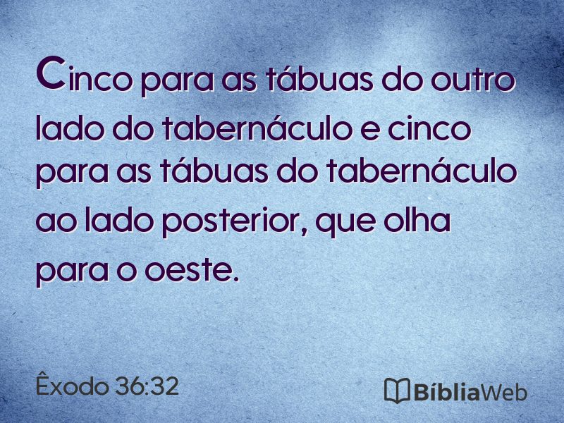 Êxodo 36:32 em imagem para compartilhar