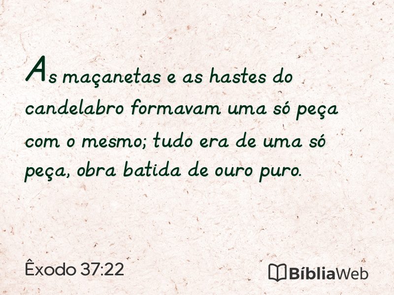 Êxodo 37:22 em imagem para compartilhar