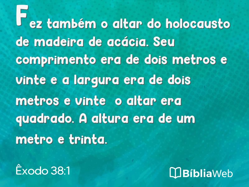Êxodo 38:1 em imagem para compartilhar