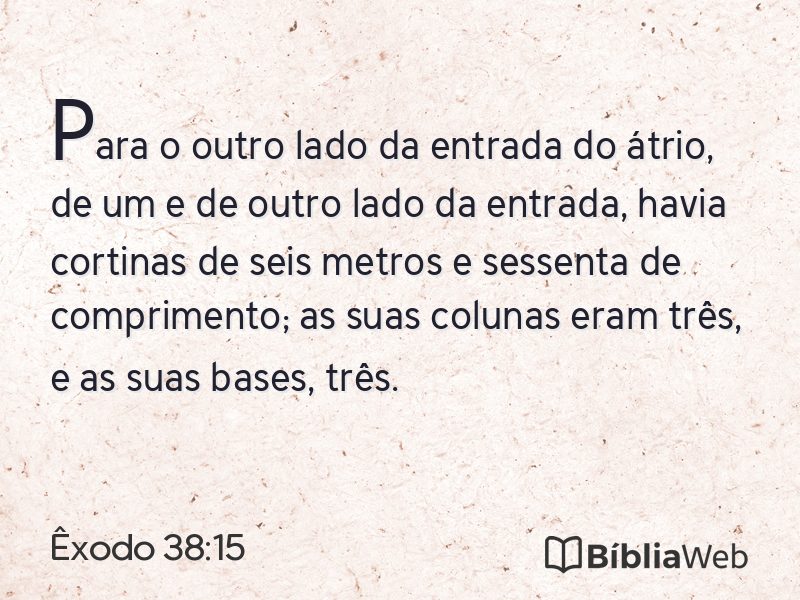 Êxodo 38:15 em imagem para compartilhar