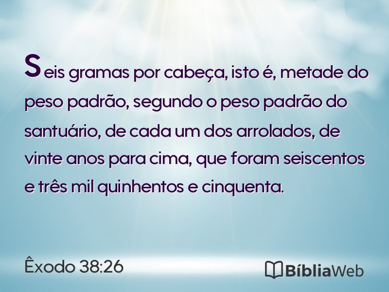 Êxodo 38:26 em imagem para compartilhar