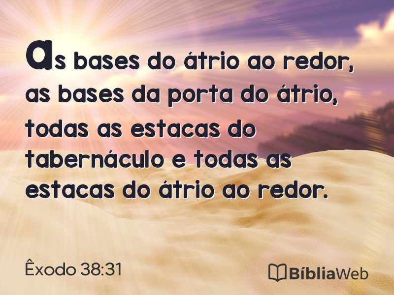 Êxodo 38:31 em imagem para compartilhar