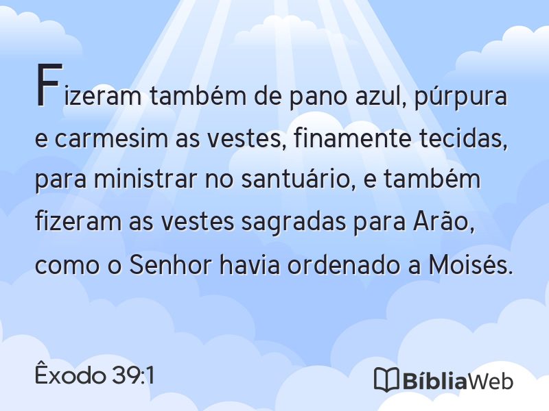 Êxodo 39:1 em imagem para compartilhar