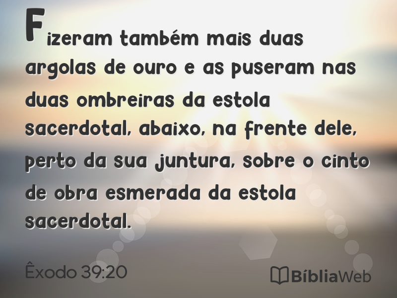Êxodo 39:20 em imagem para compartilhar
