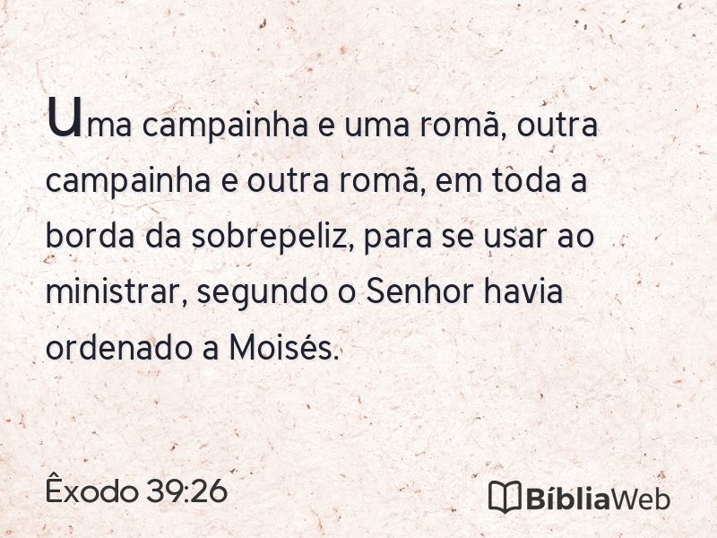 Êxodo 39:26 em imagem para compartilhar
