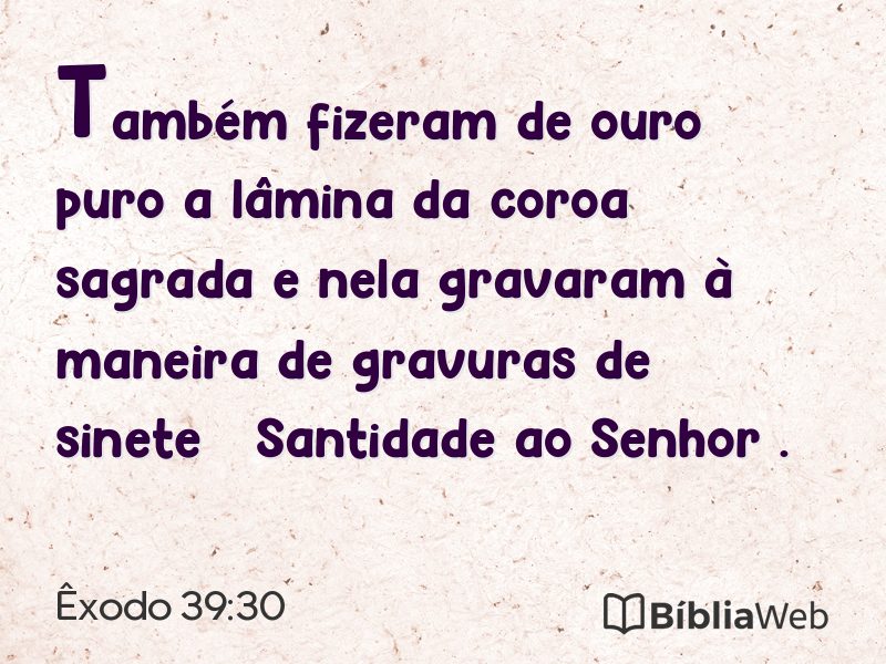 Êxodo 39:30 em imagem para compartilhar