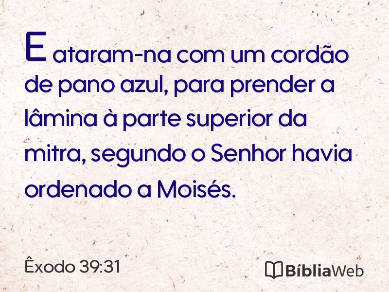 Êxodo 39:31 em imagem para compartilhar