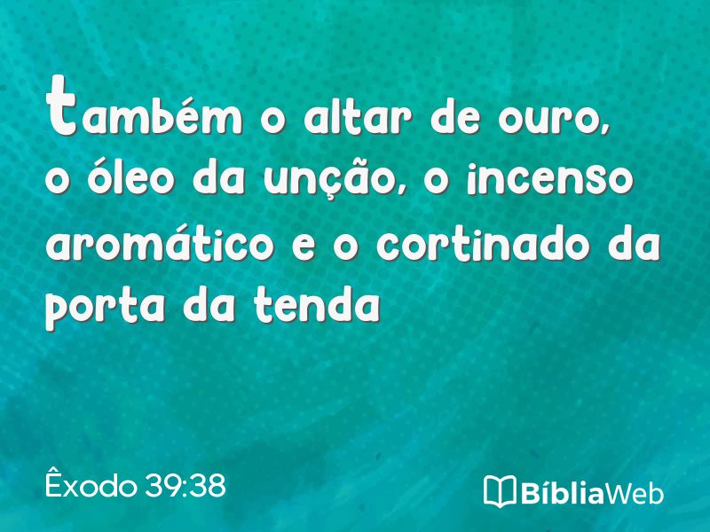Êxodo 39:38 em imagem para compartilhar
