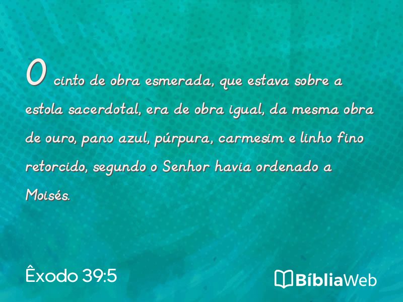 Êxodo 39:5 em imagem para compartilhar