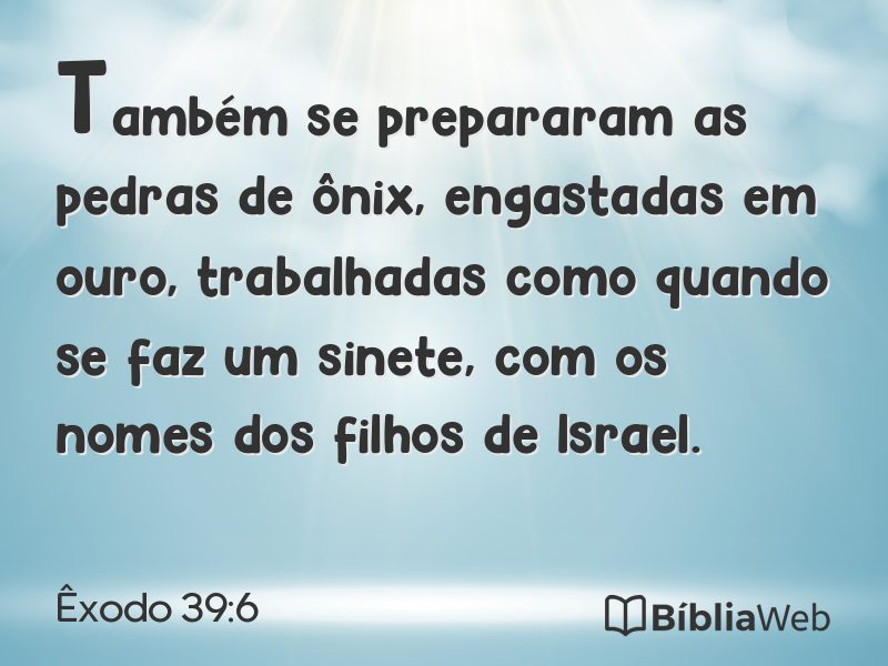Êxodo 39:6 em imagem para compartilhar