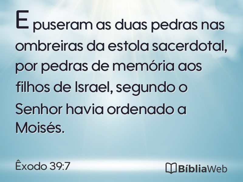 Êxodo 39:7 em imagem para compartilhar