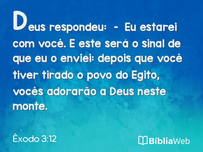 Êxodo 3:12 em imagem para compartilhar