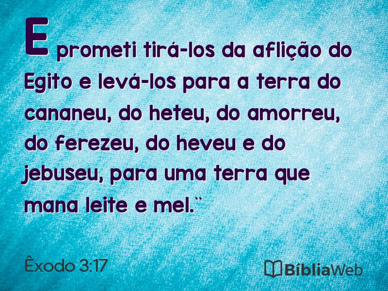 Êxodo 3:17 em imagem para compartilhar
