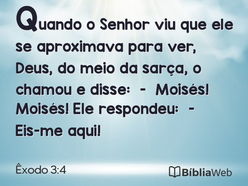Êxodo 3:4 em imagem para compartilhar
