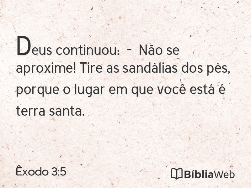 Êxodo 3:5 em imagem para compartilhar