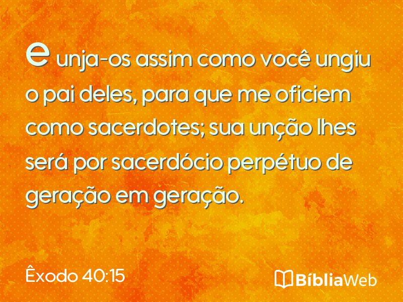Êxodo 40:15 em imagem para compartilhar