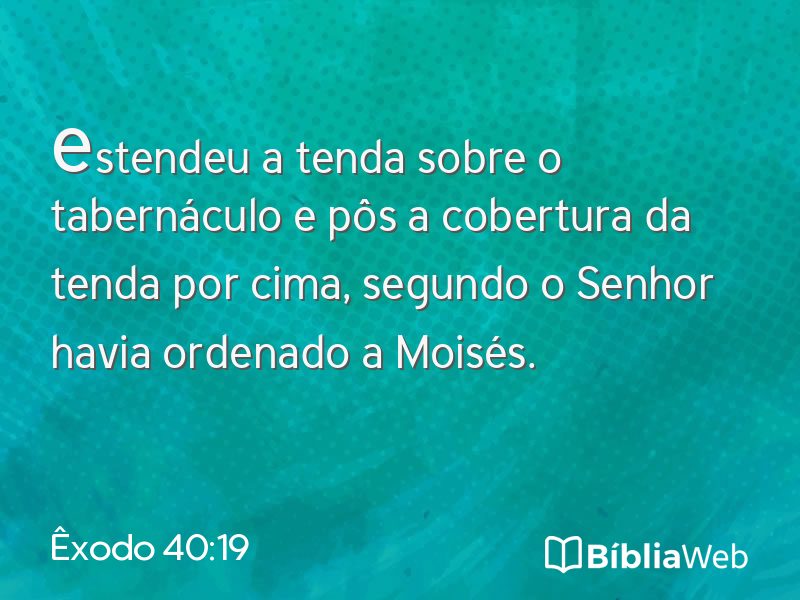 Êxodo 40:19 em imagem para compartilhar