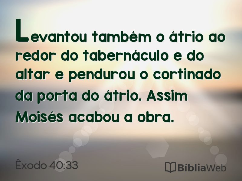 Êxodo 40:33 em imagem para compartilhar