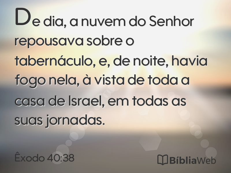 Êxodo 40:38 em imagem para compartilhar