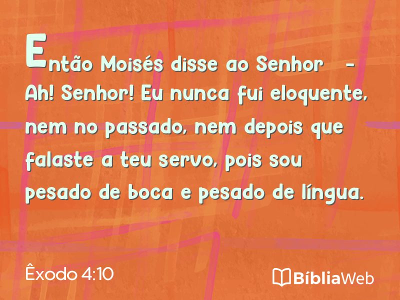 Êxodo 4:10 em imagem para compartilhar
