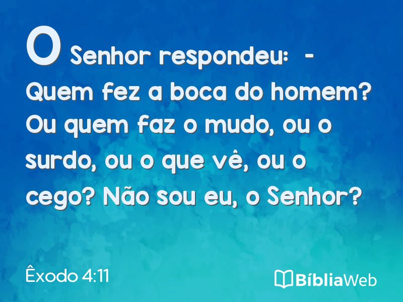 Êxodo 4:11 em imagem para compartilhar