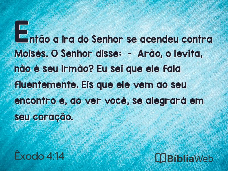 Êxodo 4:14 em imagem para compartilhar