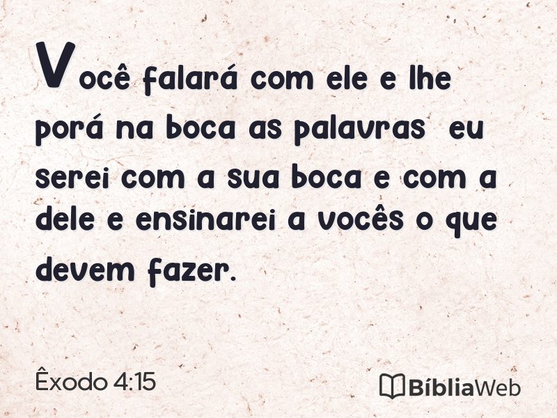 Êxodo 4:15 em imagem para compartilhar
