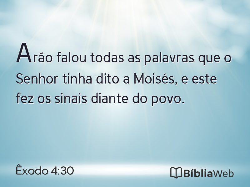 Êxodo 4:30 em imagem para compartilhar