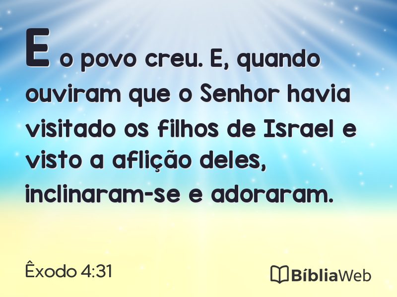 Êxodo 4:31 em imagem para compartilhar