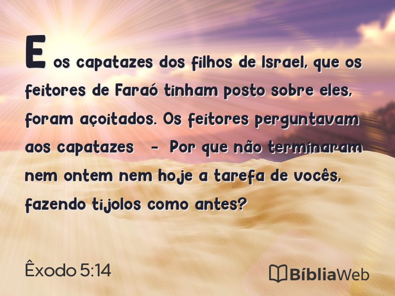 Êxodo 5:14 em imagem para compartilhar