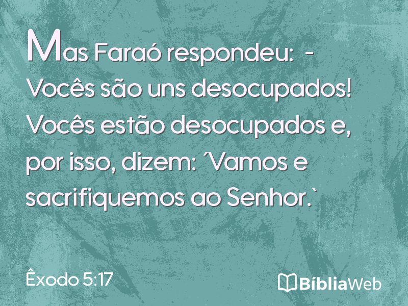 Êxodo 5:17 em imagem para compartilhar