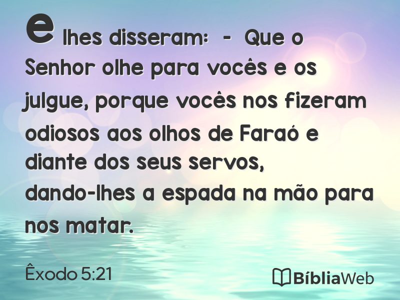 Êxodo 5:21 em imagem para compartilhar