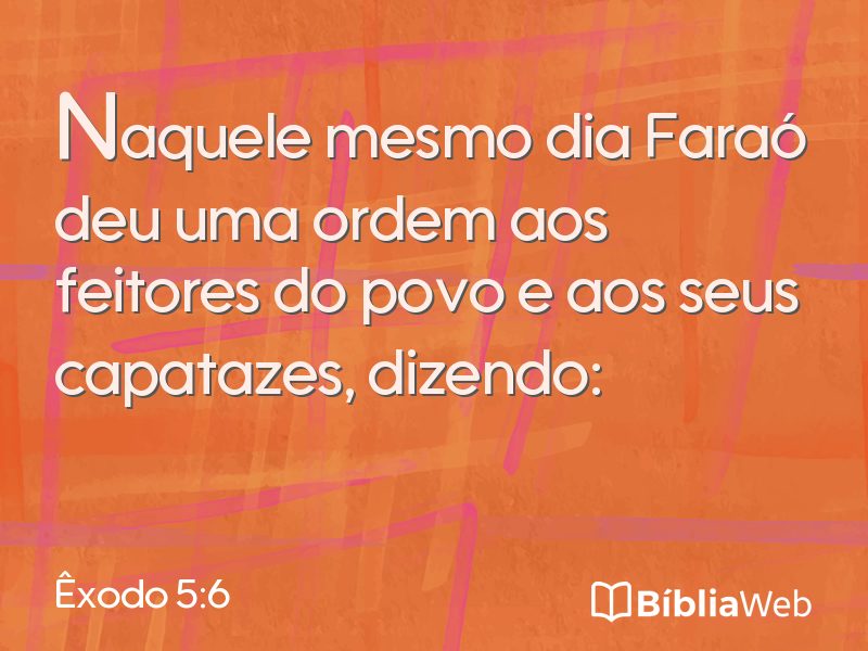 Êxodo 5:6 em imagem para compartilhar