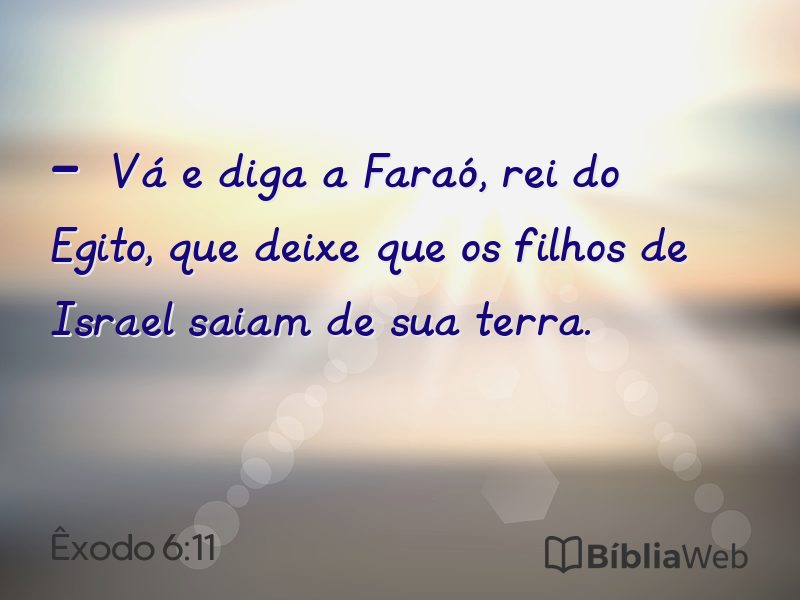 Êxodo 6:11 em imagem para compartilhar