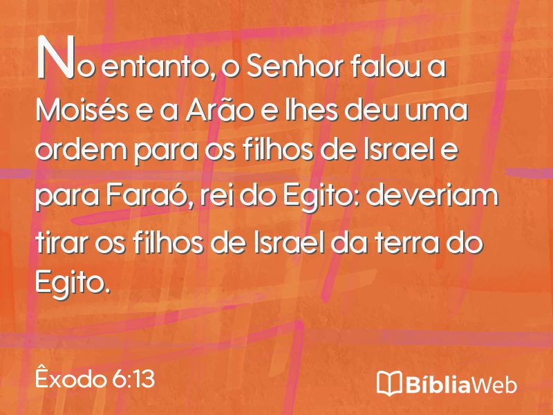 Êxodo 6:13 em imagem para compartilhar
