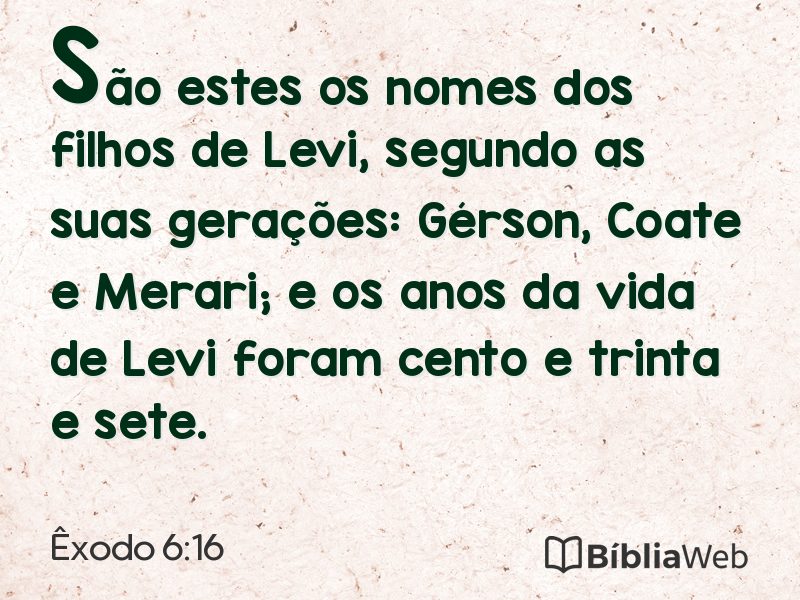 Êxodo 6:16 em imagem para compartilhar