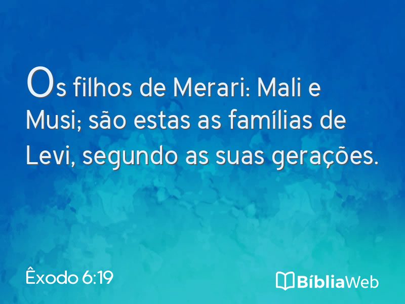 Êxodo 6:19 em imagem para compartilhar