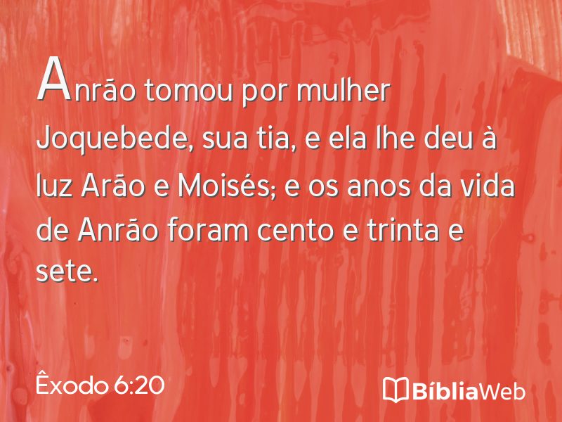 Êxodo 6:20 em imagem para compartilhar
