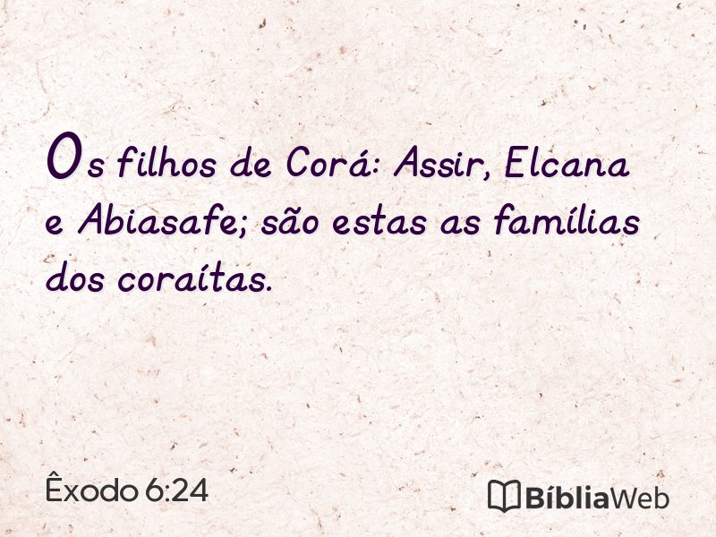 Êxodo 6:24 em imagem para compartilhar